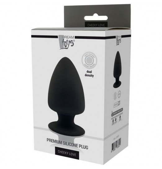 Черная анальная пробка PREMIUM SILICONE PLUG L - 13 см.