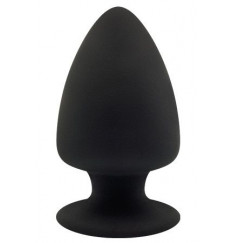 Черная анальная пробка PREMIUM SILICONE PLUG L - 13 см.