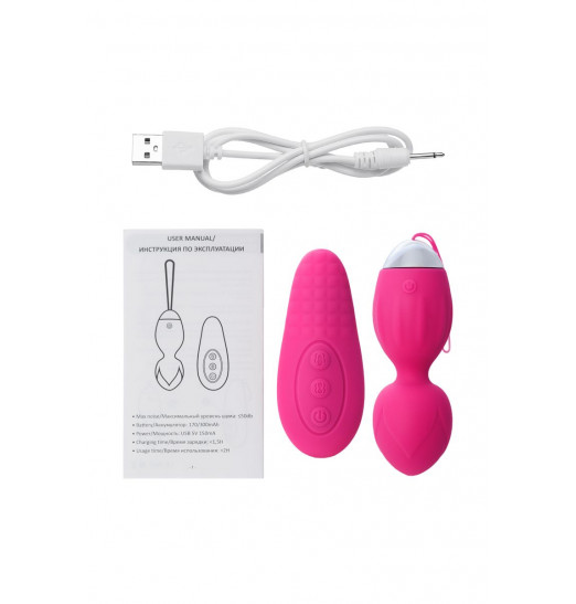Розовые виброшарики TELLA с пультом-стимулятором