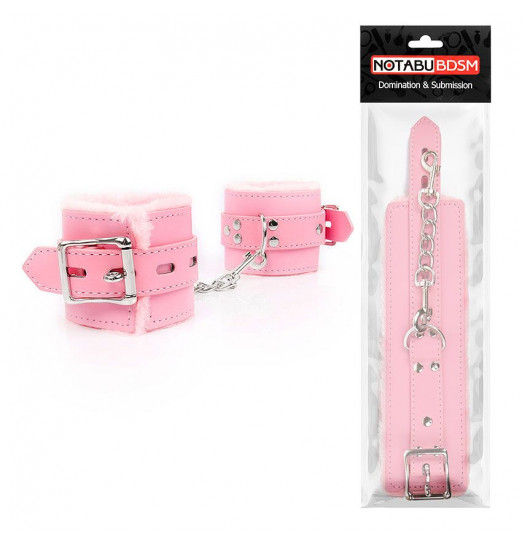 Розовые мягкие наручники на регулируемых ремешках