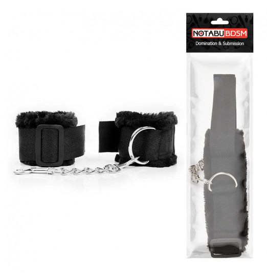 Черные наручники на регулируемых пряжках