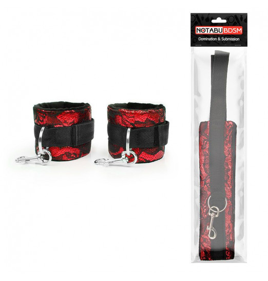 Красно-черные наручники с карабинами