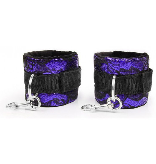 Фиолетово-черные наручники с карабинами