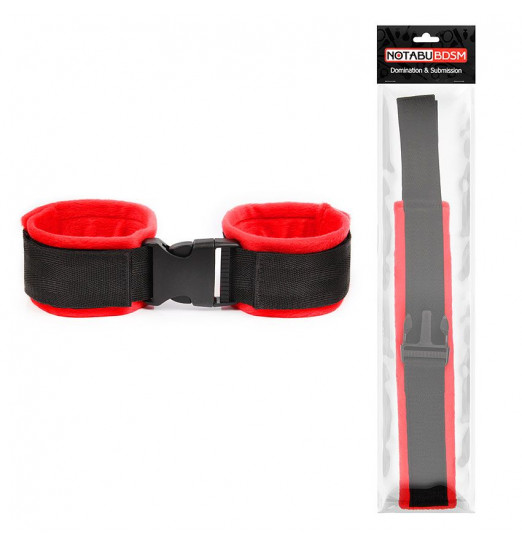 Красно-черные мягкие оковы на липучке