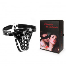 Черный мужской пояс верности NOTABU на замочке