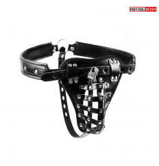 Черный мужской пояс верности NOTABU на замочке