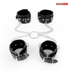 Комплект наручников и оков на металлических креплениях с кольцом