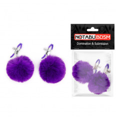 Зажимы для сосков с фиолетовым пушком