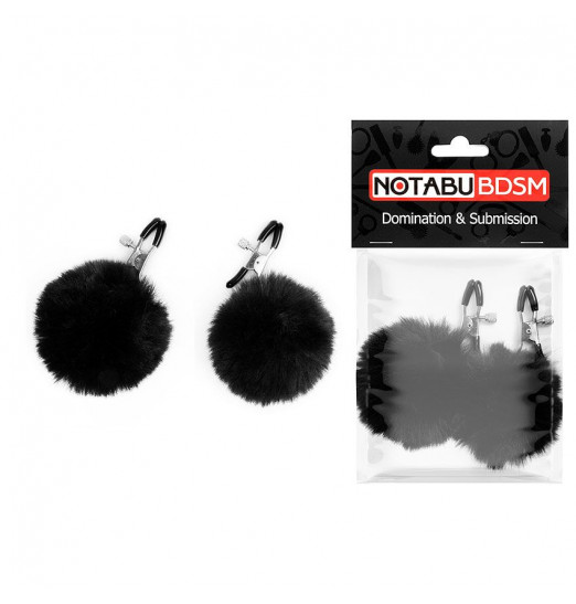 Зажимы для сосков с черным пушком