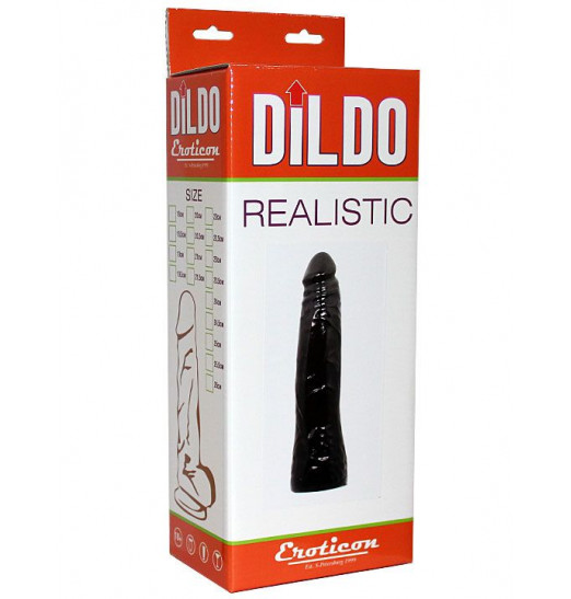 Черный гнущийся фаллоимитатор REALISTIC - 18,5 см.