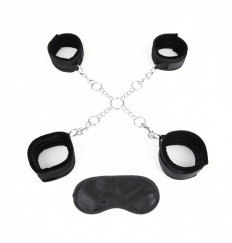 Комплект из 4 чёрных манжет и крестообразного соединителя