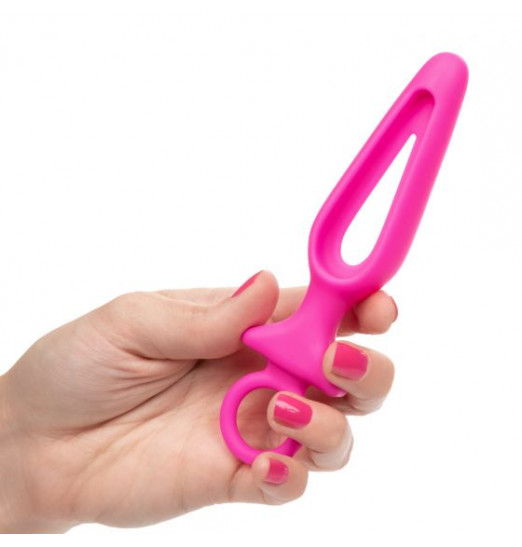 Розовая силиконовая пробка с прорезью Silicone Groove Probe - 10,25 см.