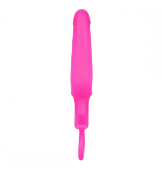 Розовая силиконовая пробка с прорезью Silicone Groove Probe - 10,25 см.