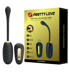 Чёрное виброяйцо с ребристой поверхностью Royal Pleasure