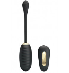 Чёрное виброяйцо с ребристой поверхностью Royal Pleasure