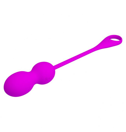 Лиловые вагинальные шарики Elvira с управлением через смартфон