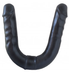 Черный двусторонний фаллоимитатор - 44 см.