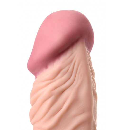 Телесный реалистичный мультискоростной вибратор - 22,5 см.