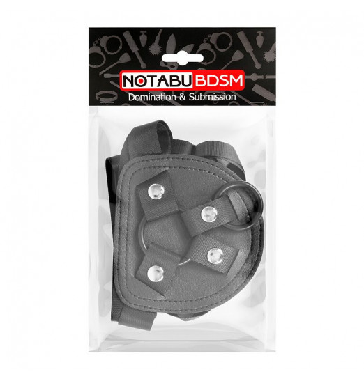 Черные трусики для страпона на регулируемых ремешках