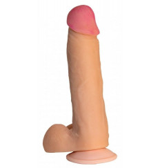 Реалистичный телесный фаллоимитатор с присоской №63 - 19 см.