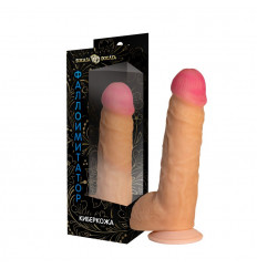 Реалистичный телесный фаллоимитатор с присоской №64 - 20 см.