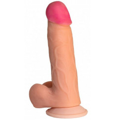 Реалистичный телесный фаллоимитатор с присоской №70 - 17 см.
