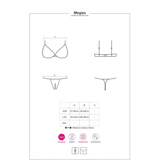 Соблазнительный комплект белья Megies с интимным доступом Соблазнительный комплект белья Megies с интимным доступом