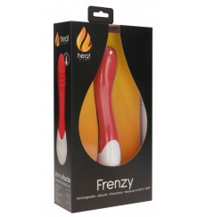 Красный вибратор Frenzy с функцией нагрева - 20,8 см.