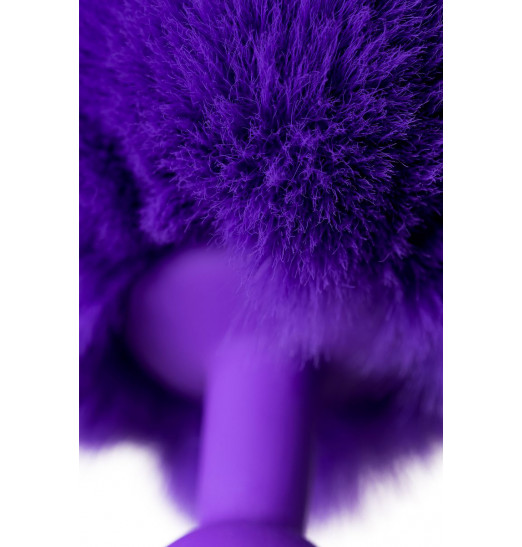 Фиолетовая анальная втулка Sweet bunny с фиолетовым пушистым хвостиком