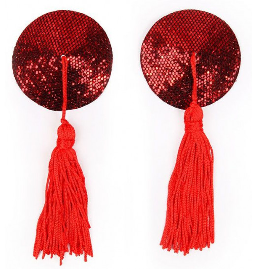 Красные круглые пэстисы с кисточками