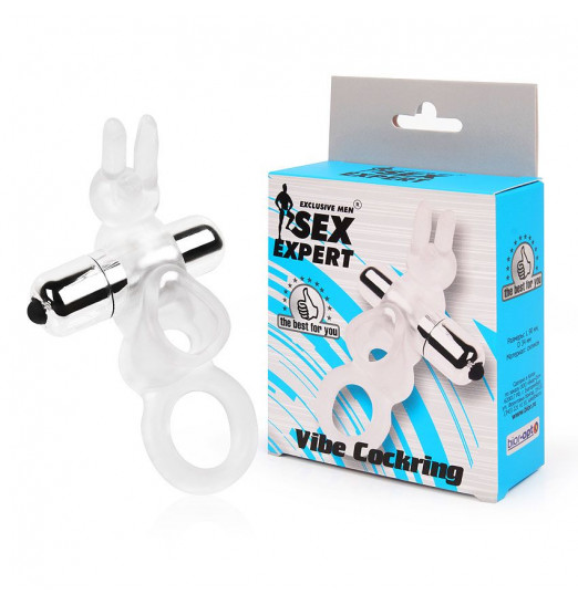 Прозрачное эрекционное виброкольцо с усиками Прозрачное эрекционное виброкольцо с усиками