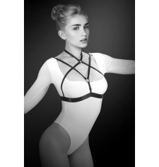 Черная упряжь на грудь Alyssa