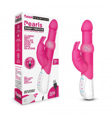 Розовый вибратор с вращающимися шариками - 26,3 см.