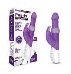 Фиолетовый вибратор с вращающимися шариками - 26,3 см.