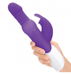 Фиолетовый вибратор с вращающимися шариками - 26,3 см.