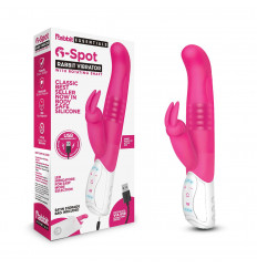 Розовый G-стимулятор с клиторальным отростком - 24 см.