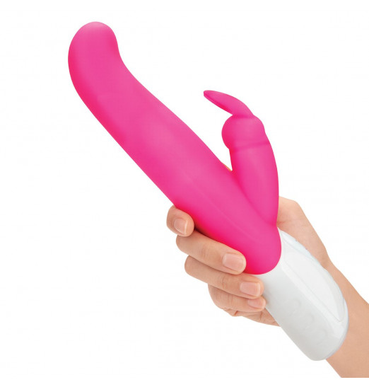 Розовый G-стимулятор с клиторальным отростком - 24 см. Розовый G-стимулятор с клиторальным отростком - 24 см.