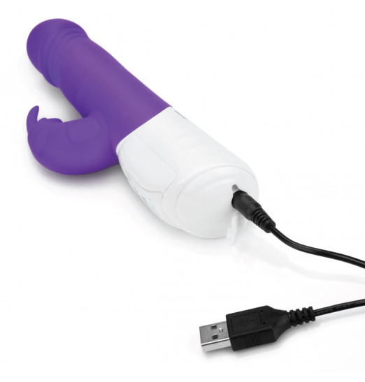 Фиолетовый вибратор-кролик с возвратно-поступательными движениями головки - 24 см. Фиолетовый вибратор-кролик с возвратно-поступательными движениями головки - 24 см.
