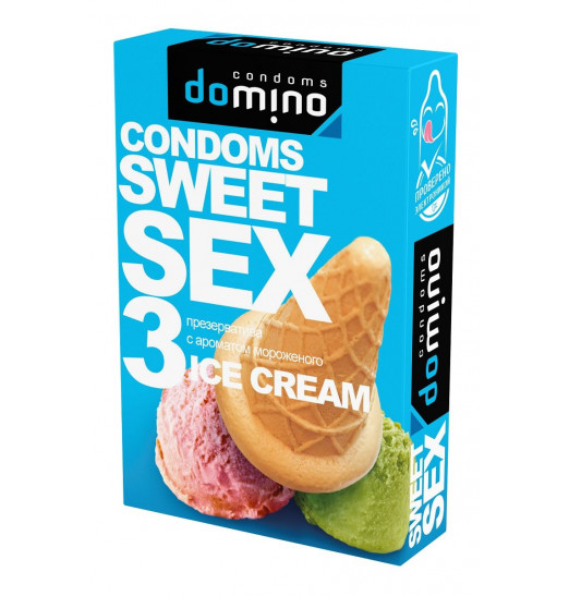 Презервативы для орального секса DOMINO Sweet Sex с ароматом мороженого - 3 шт.