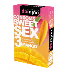Презервативы для орального секса DOMINO Sweet Sex с ароматом манго - 3 шт.