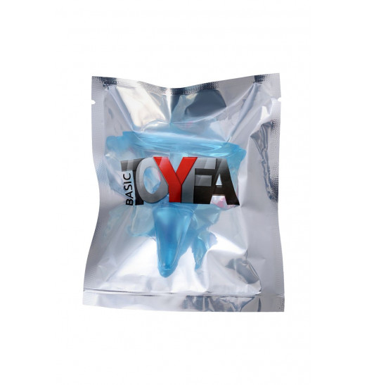 Голубая анальная втулка с ограничителем - 6,5 см.