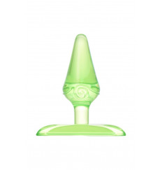 Зеленая анальная втулка с ограничителем - 6,5 см.
