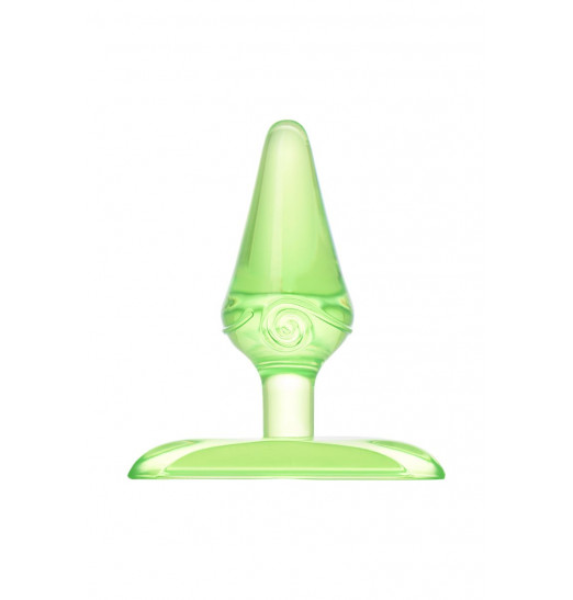 Зеленая анальная втулка с ограничителем - 6,5 см.