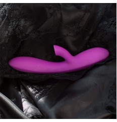 Фиолетовый вибратор с вакуумной стимуляцией клитора Jolie - 20 см.