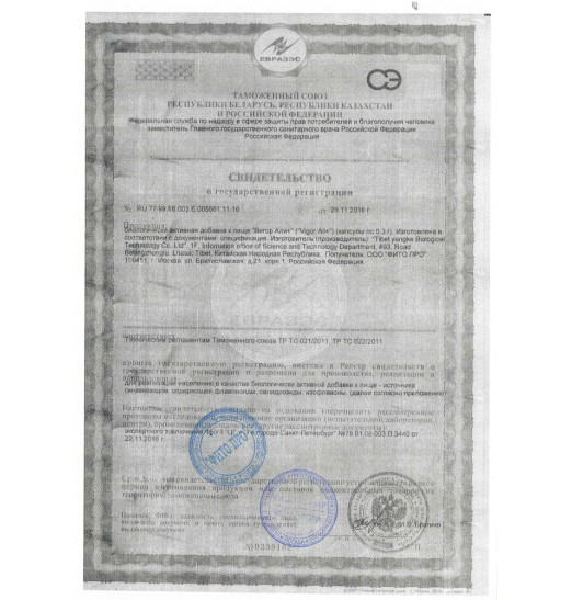 БАД для мужчин  Вигор Али+  - 10 капсул (0,3 гр.)