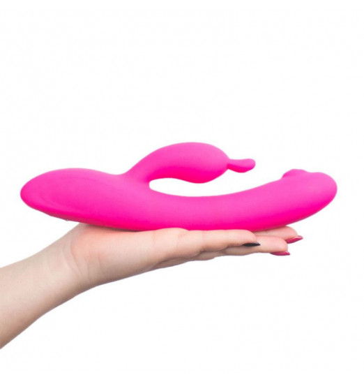 Розовый вибратор Pimple с клиторальным отростком - 23 см. Розовый вибратор Pimple с клиторальным отростком - 23 см.
