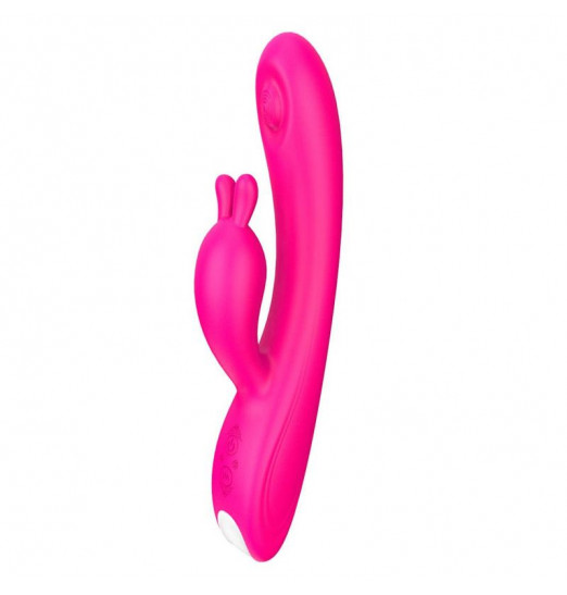 Розовый вибратор Pimple с клиторальным отростком - 23 см. Розовый вибратор Pimple с клиторальным отростком - 23 см.