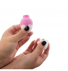 Бело-розовый стимулятор с язычком Tori