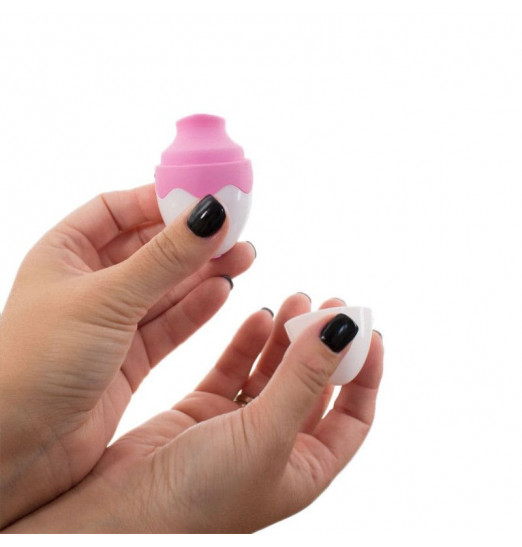 Бело-розовый стимулятор с язычком Tori Бело-розовый стимулятор с язычком Tori