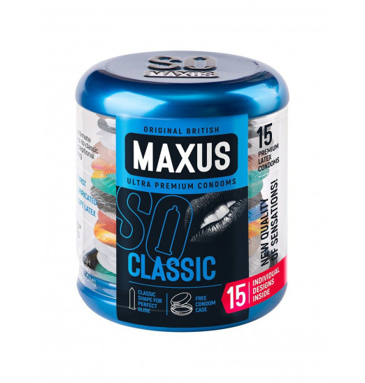 Классические презервативы в металлическом кейсе MAXUS Classic - 15 шт.
